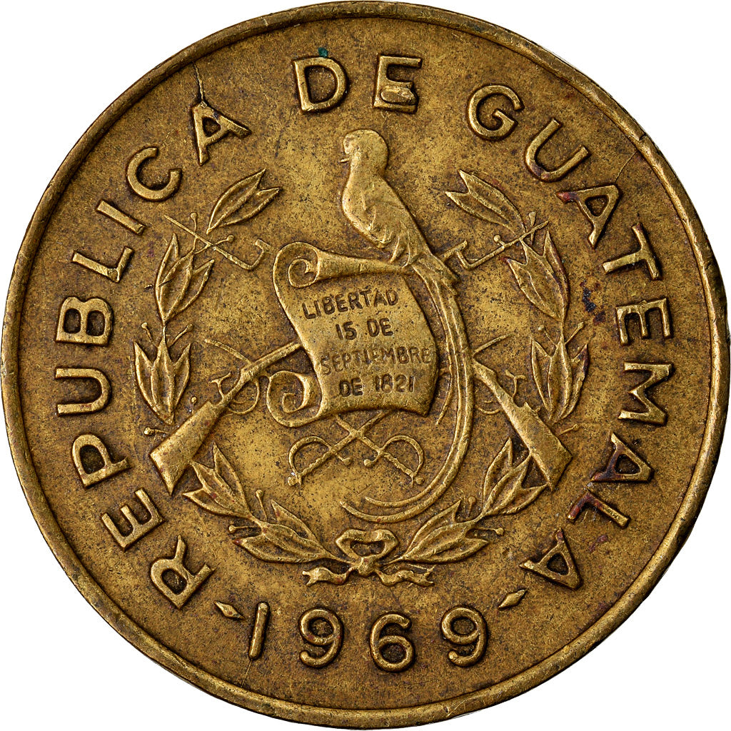 Coin, Guatemala, Centavo, Un, 1969, EF(40-45), Brass, KM:265