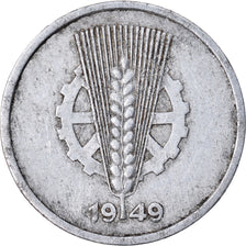 Moneda, REPÚBLICA DEMOCRÁTICA ALEMANA, 5 Pfennig, 1949, Berlin, BC+, Aluminio