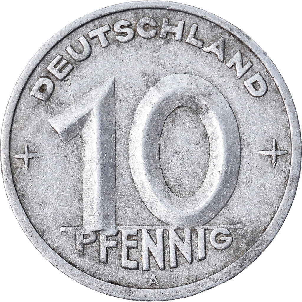 Coin, GERMAN-DEMOCRATIC REPUBLIC, 10 Pfennig, 1949, Berlin, EF(40-45), Aluminum