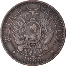 Coin, Argentina, 2 Centavos, 1885, EF(40-45), Bronze, KM:33