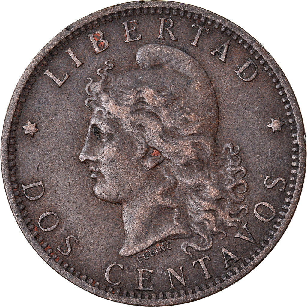 Coin, Argentina, 2 Centavos, 1885, EF(40-45), Bronze, KM:33