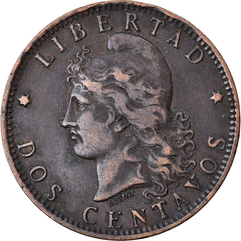 Moeda, Argentina, 2 Centavos, 1891, EF(40-45), Bronze, KM:33