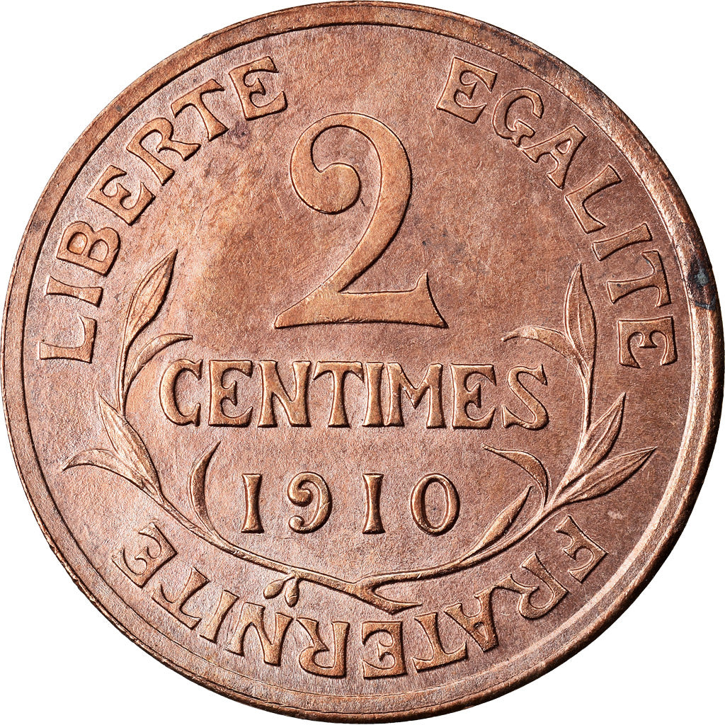 Moeda, França, Dupuis, 2 Centimes, 1910, Paris, AU(55-58), Bronze, KM:841