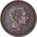 Coin, Spain, Alfonso XII, 5 Centimos, 1878, Barcelona, EF(40-45), Bronze, KM:674