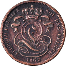 Moneta, Belgia, Leopold I, Centime, 1862, EF(40-45), Miedź, KM:1.2