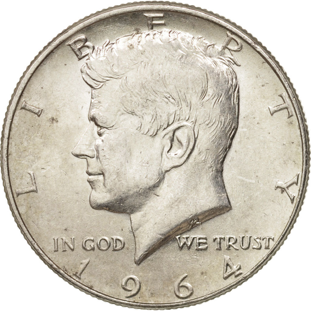 United States, Kennedy Half Dollar, 1964, U.S. Mint, AU(50-53), KM 202