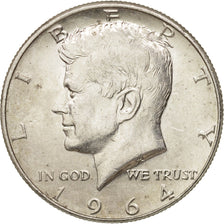 United States, Kennedy Half Dollar, 1964, U.S. Mint, AU(50-53), KM 202