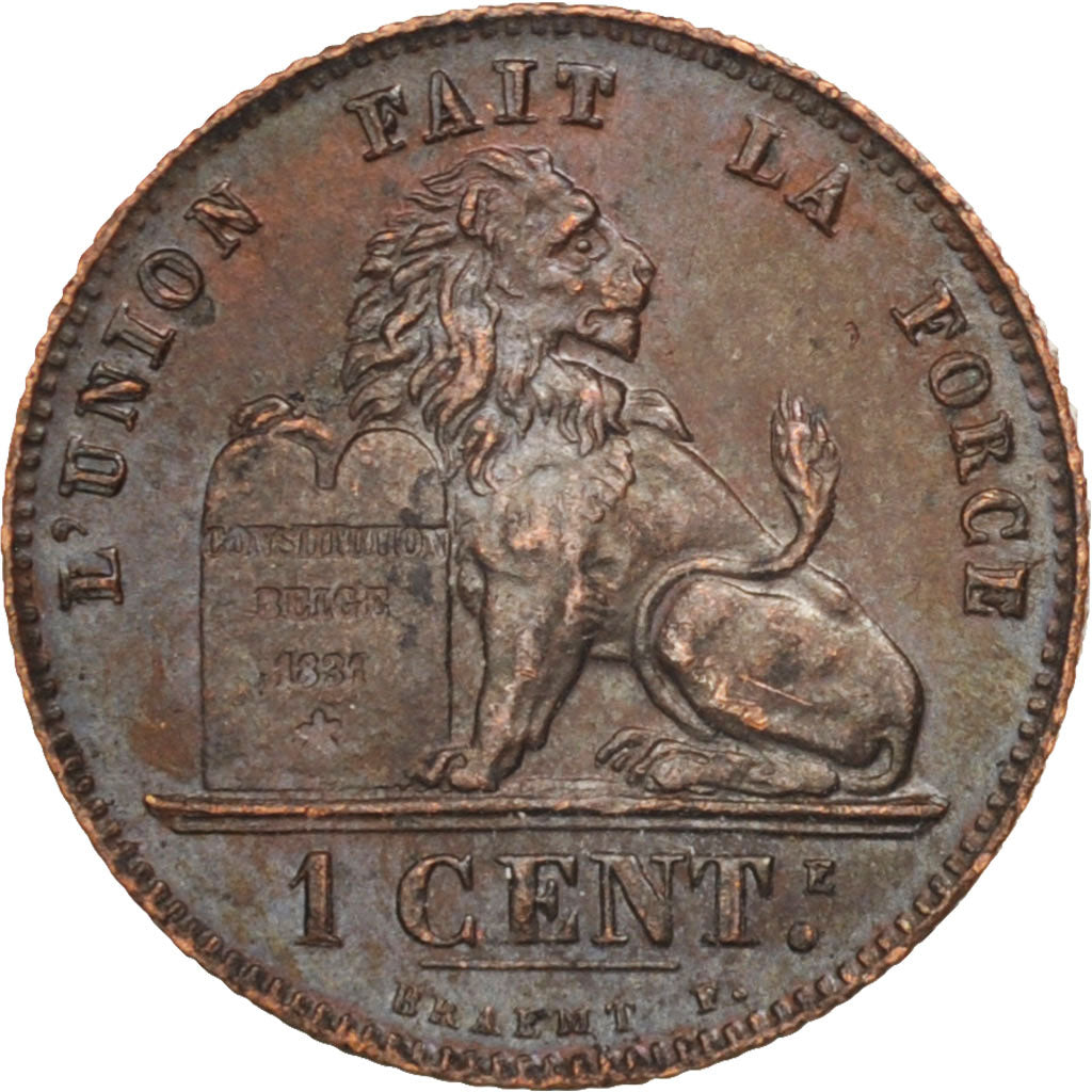 Belgium, Leopold II, Centime, 1907, MS(60-62), Copper, KM:33.1