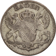 German States, BADEN, Leopold I, 6 Kreuzer, 1856, EF(40-45), Silver, KM:210