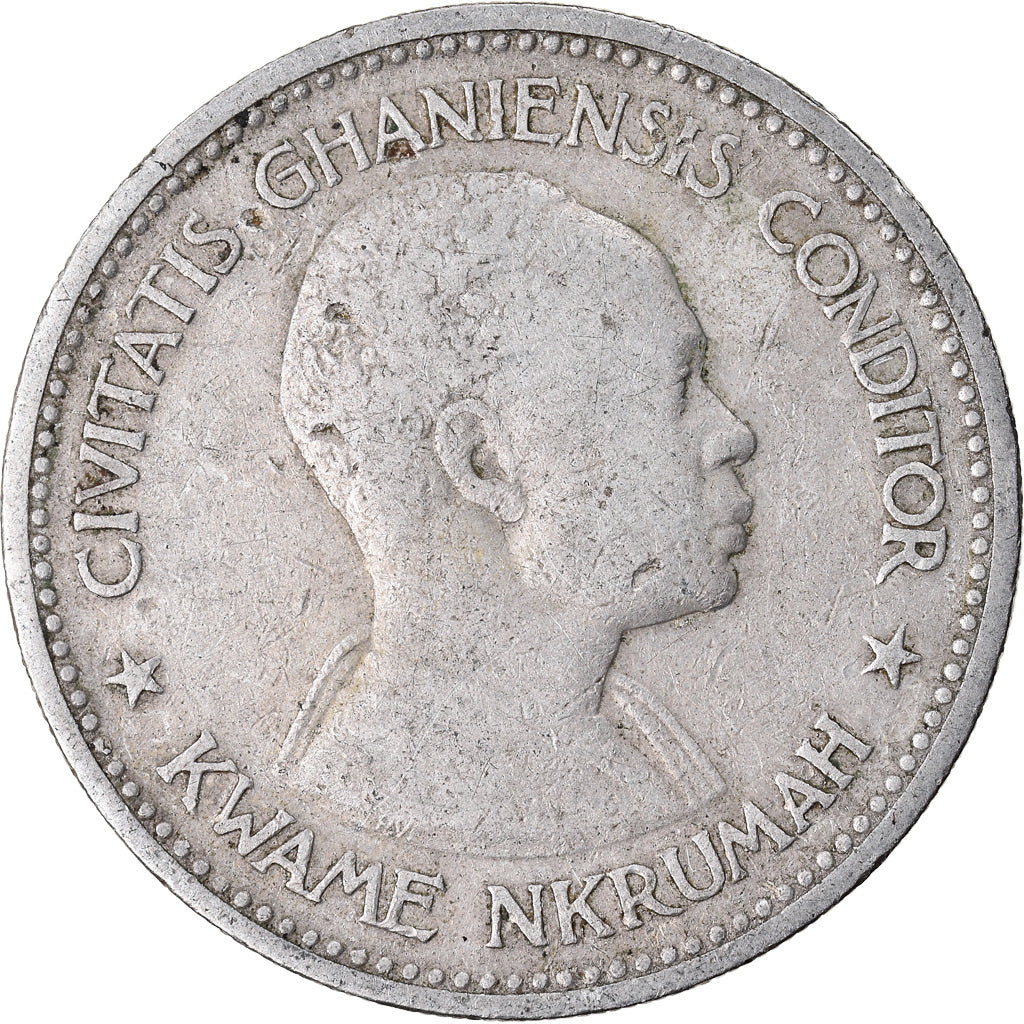 Moneta, Ghana, 2 Shilling, 1958, BB, Rame-nichel, KM:6