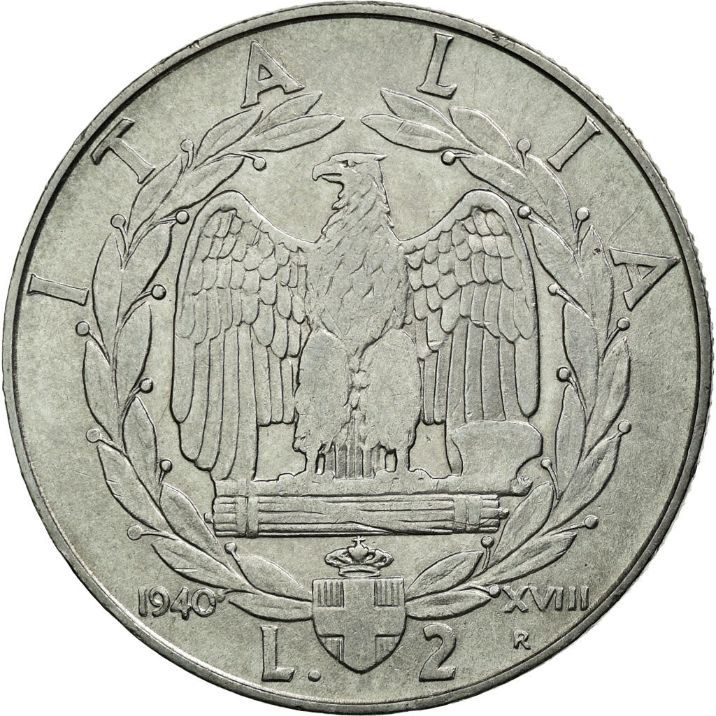 Monnaie, Italie, Vittorio Emanuele III, 2 Lire, 1940, Rome, TTB, Stainless