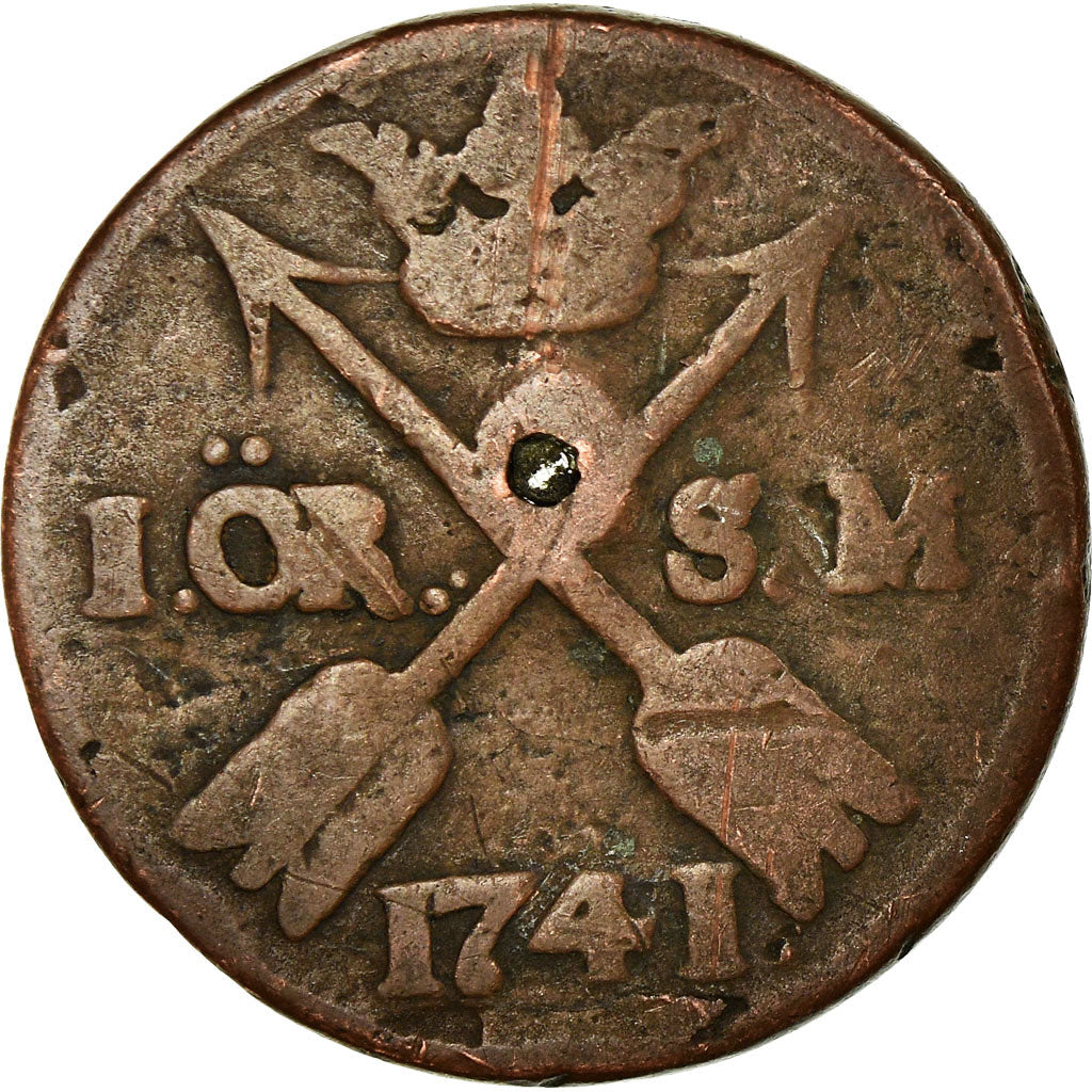 Monnaie, Suède, Frederick I, Ore, S.M., 1741, B+, Cuivre, KM:416.1