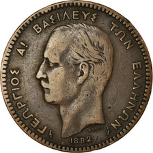 Coin, Greece, George I, 10 Lepta, 1882, VF(30-35), Copper, KM:55