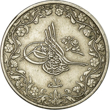 Moneta, Egitto, Abdul Hamid II, 5/10 Qirsh, 1884, Misr, BB, Rame-nichel, KM:291
