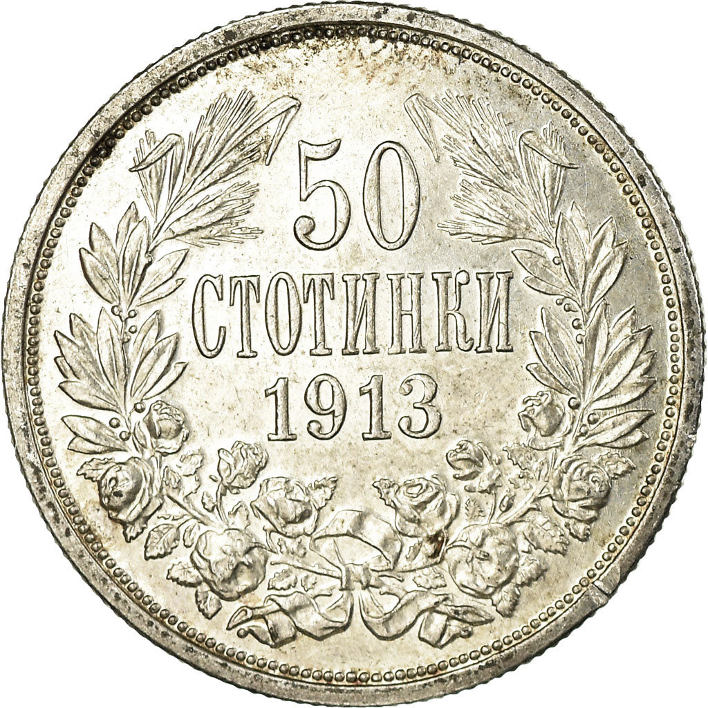 Coin, Bulgaria, 50 Stotinki, 1913, EF(40-45), Silver, KM:30