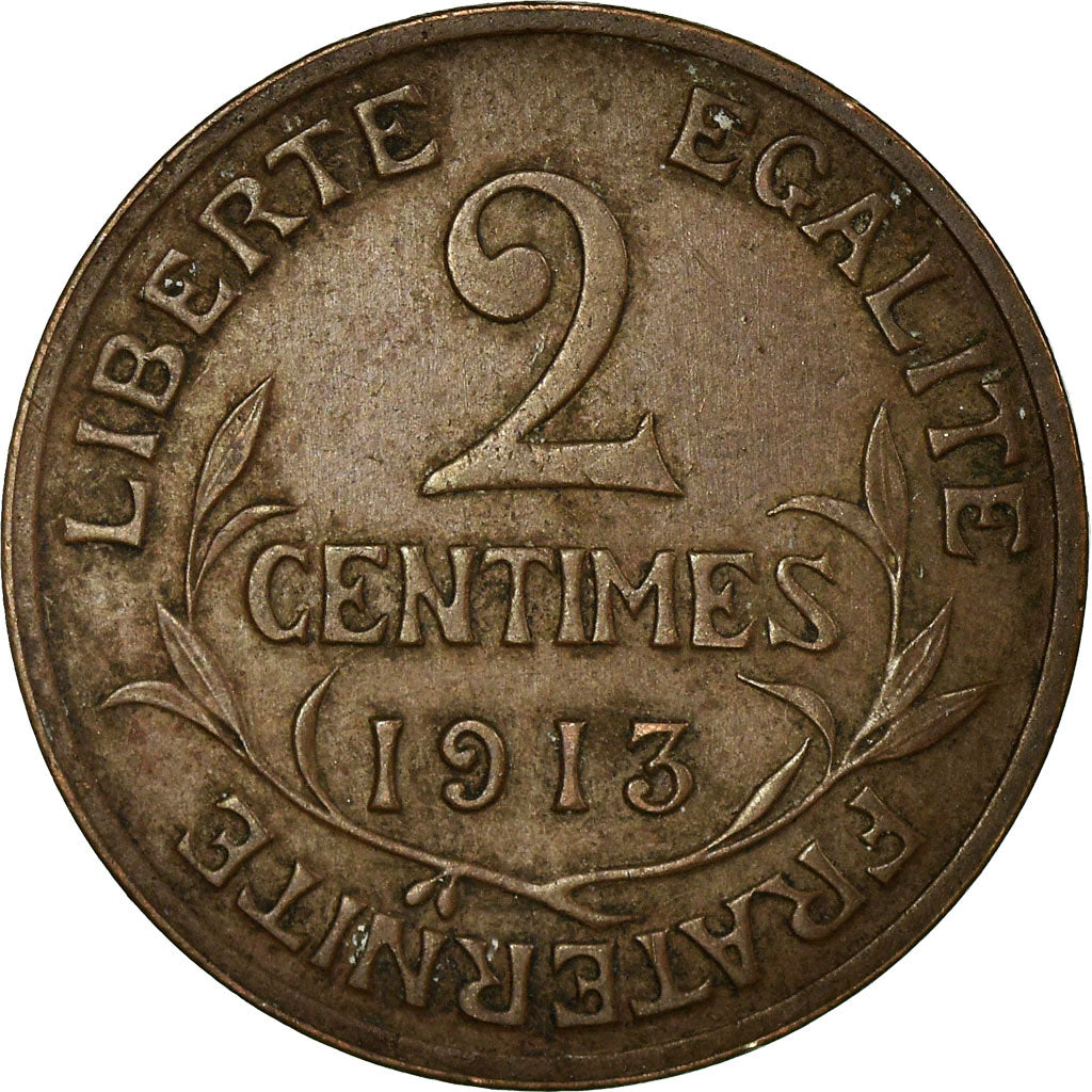 Moneta, Francia, Dupuis, 2 Centimes, 1913, Paris, BB, Bronzo, KM:841