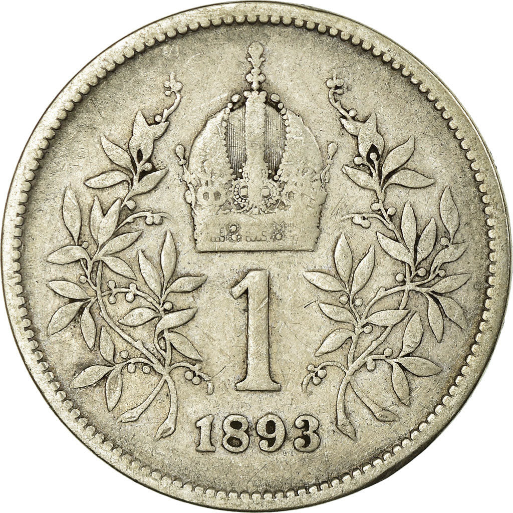 Coin, Austria, Franz Joseph I, Corona, 1893, VF(20-25), Silver, KM:2804