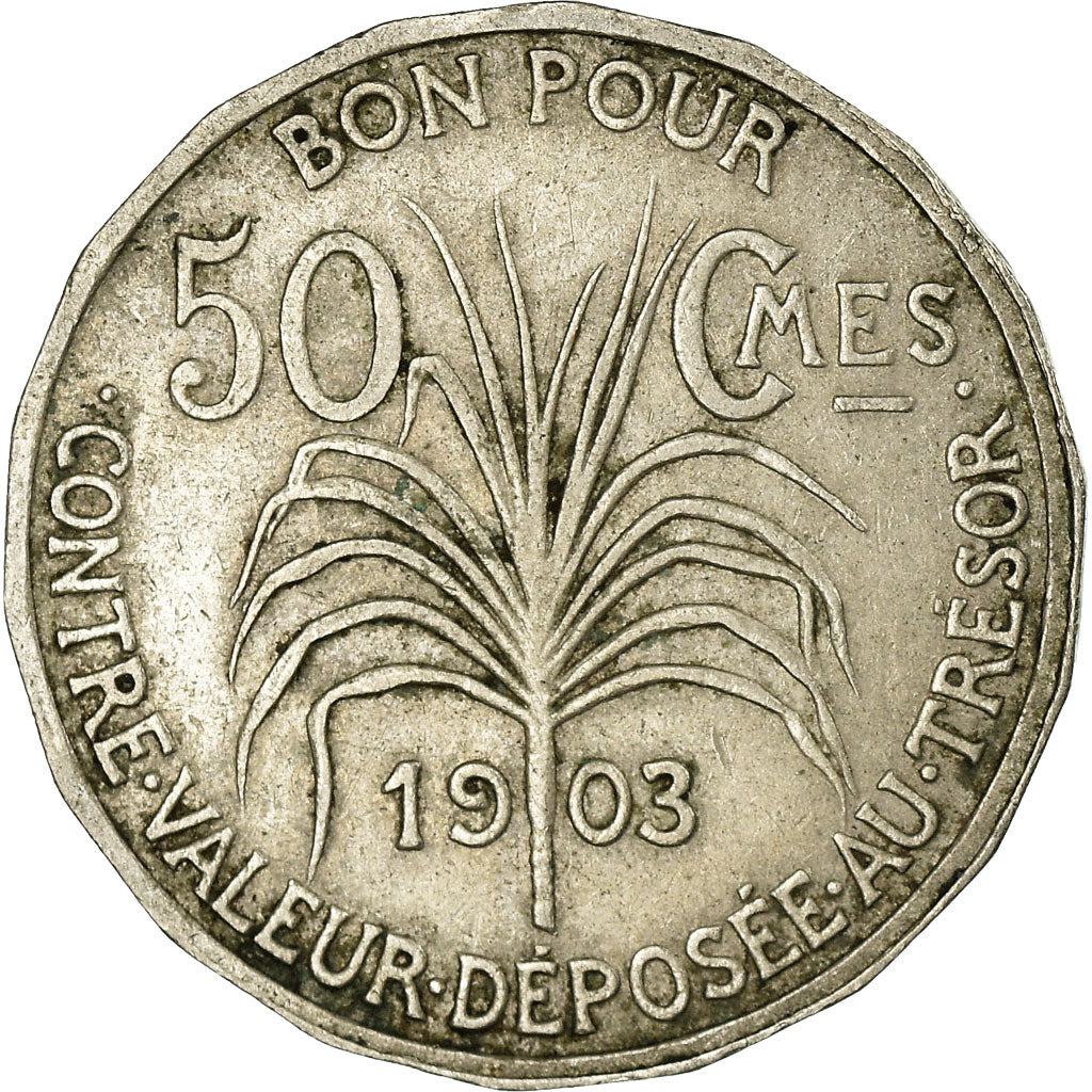 Coin, Guadeloupe, 50 Centimes, 1903, Paris, VF(30-35), Copper-nickel, KM:45