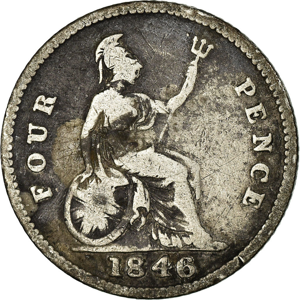Coin, Great Britain, Victoria, 4 Pence, Groat, 1846, F(12-15), Silver, KM:731.1