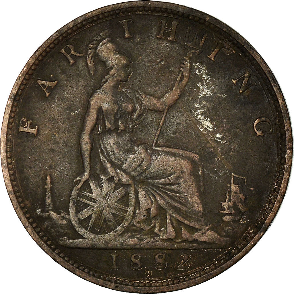 Coin, Great Britain, Victoria, Farthing, 1882, VF(30-35), Bronze, KM:753