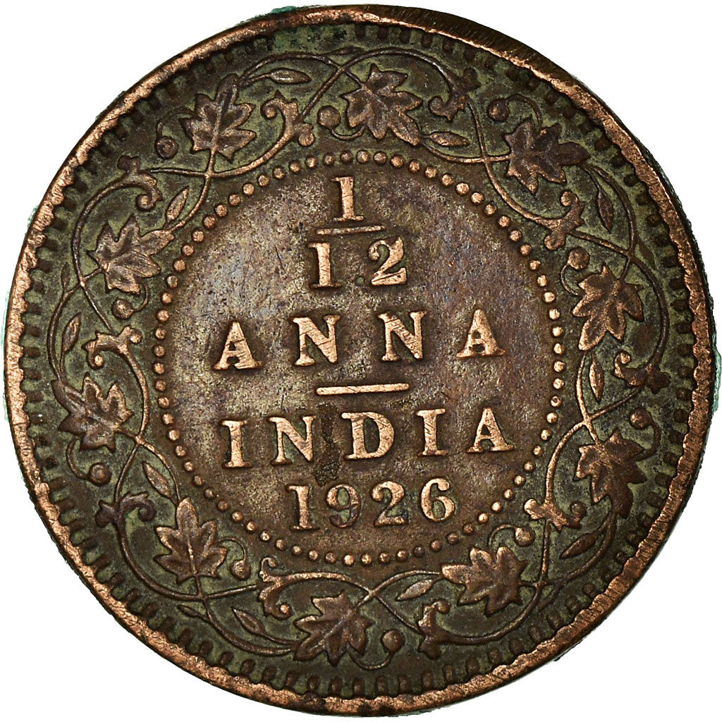 Moneta, INDIA - BRITANNICA, George V, 1/12 Anna, 1 Pie, 1926, MB+, Bronzo