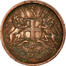 Coin, INDIA-BRITISH, 1/12 Anna, 1 Pie, 1835, Madras, EF(40-45), Copper, KM:445