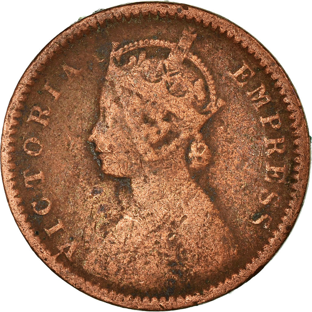 Moeda, ÍNDIA - BRITÂNICA, Victoria, 1/12 Anna, 1 Pie, 1901, F(12-15), Cobre