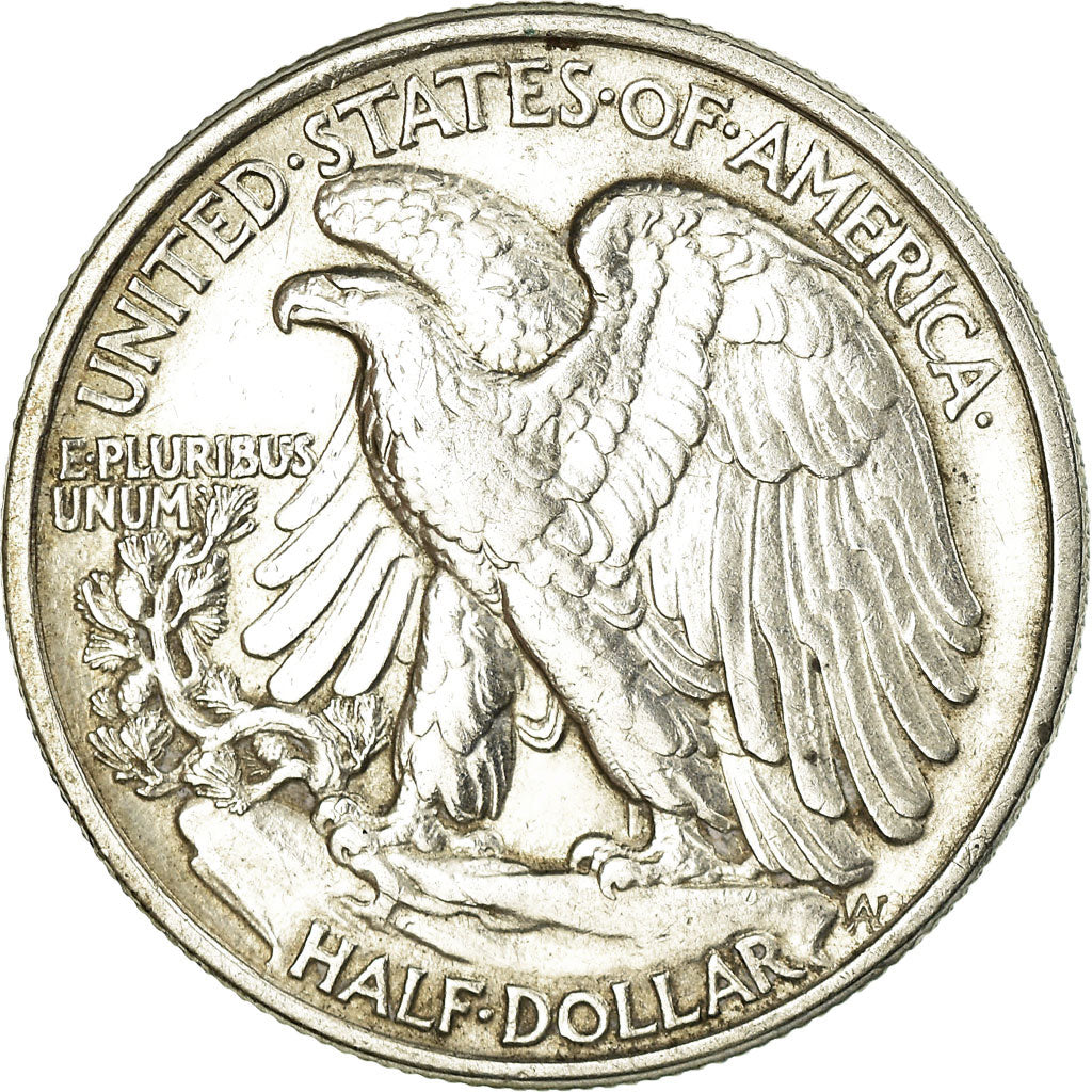 Coin, United States, Walking Liberty Half Dollar, Half Dollar, 1943, U.S. Mint