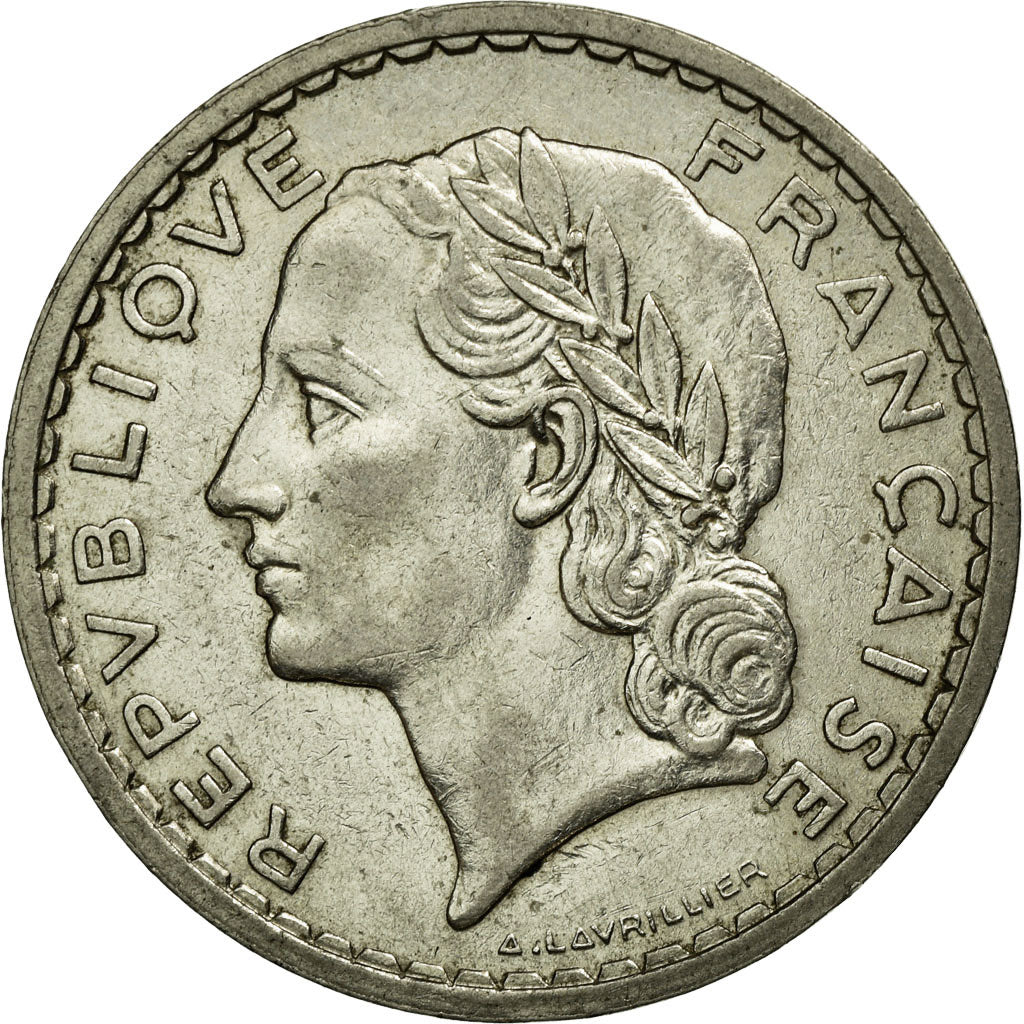 Munten, Frankrijk, Lavrillier, 5 Francs, 1935, Paris, ZF, Nickel, KM:888