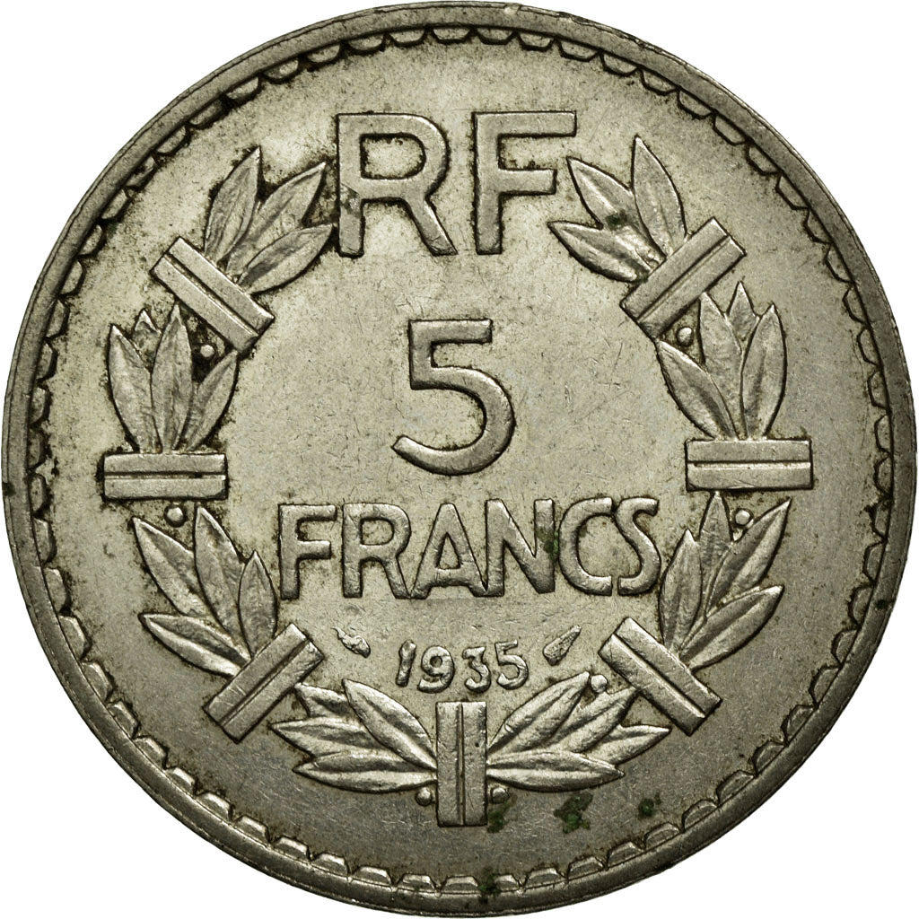 Munten, Frankrijk, Lavrillier, 5 Francs, 1935, Paris, ZF, Nickel, KM:888