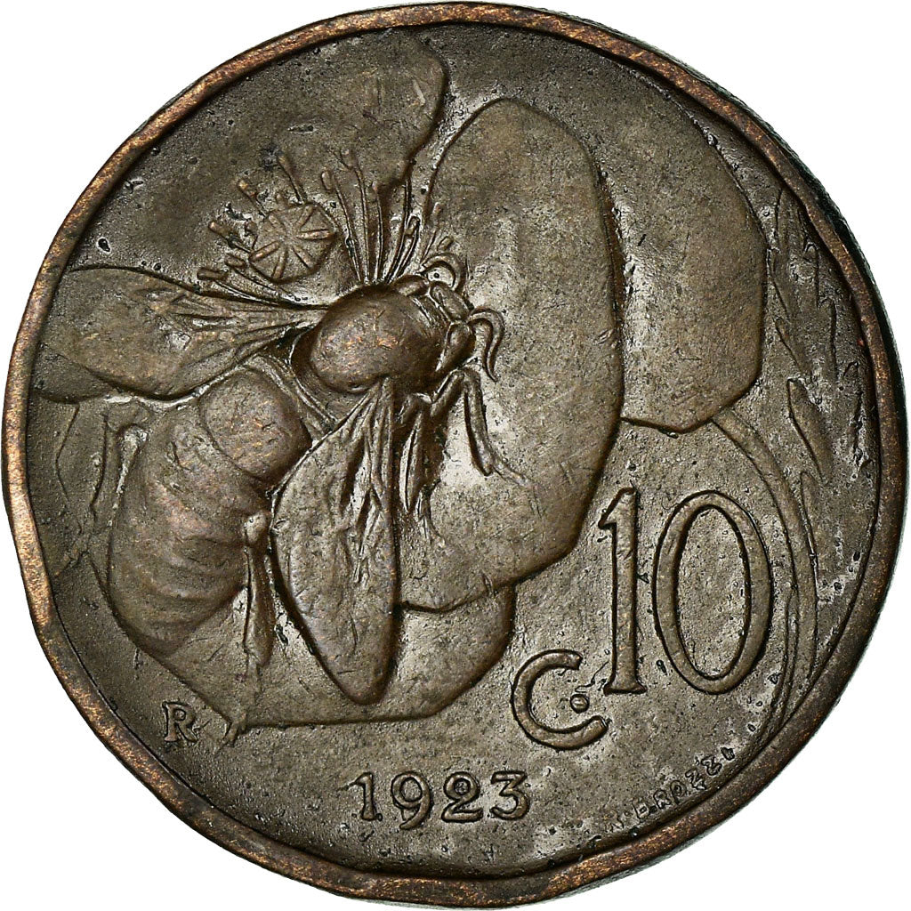 Monnaie, Italie, Vittorio Emanuele III, 10 Centesimi, 1923, Rome, TTB, Bronze