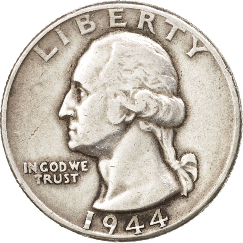 United States, Washington Quarter,1944, U.S. Mint, Philadelphia,AU(50-53),KM 164