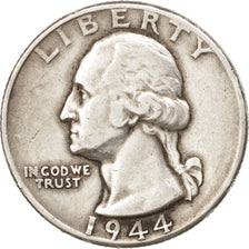 United States, Washington Quarter,1944, U.S. Mint, Philadelphia,AU(50-53),KM 164