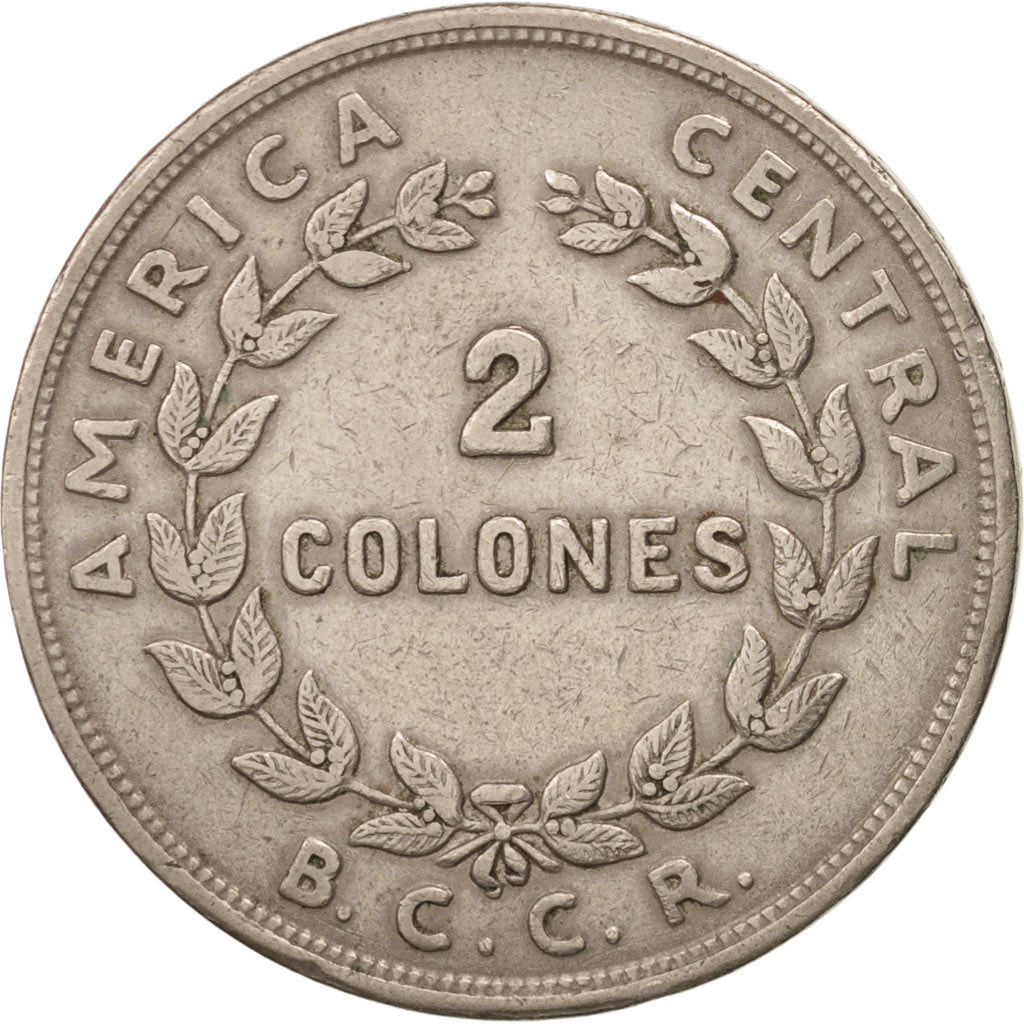Costa Rica, 2 Colones, 1961, EF(40-45), Copper-nickel, KM:187.1a