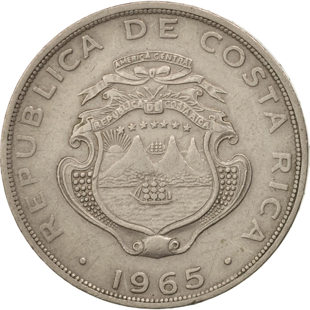 Costa Rica, Colon, 1965, EF(40-45), Copper-nickel, KM:186.2