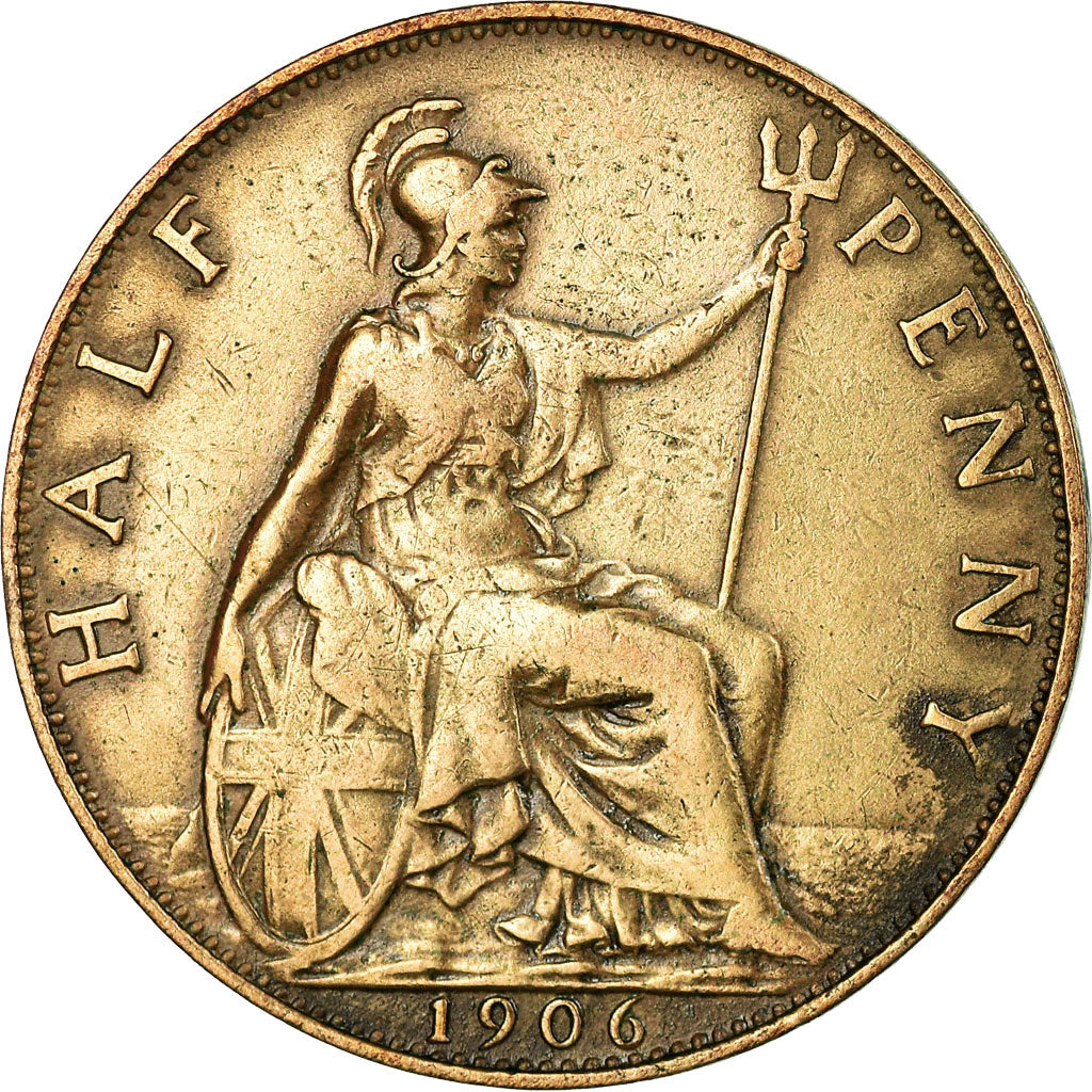 Monnaie, Grande-Bretagne, Edward VII, 1/2 Penny, 1906, TB, Bronze, KM:793.2