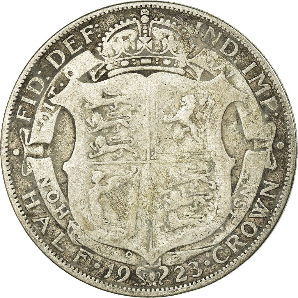 Coin, Great Britain, George V, 1/2 Crown, 1923, VF(20-25), Silver, KM:818.2