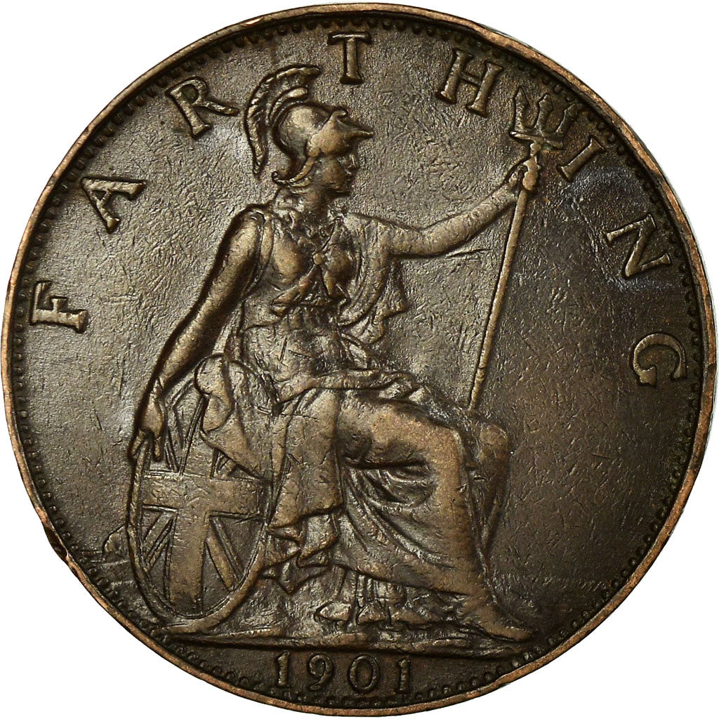 Coin, Great Britain, Victoria, Farthing, 1901, EF(40-45), Bronze, KM:788.2
