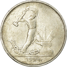 Münze, Russland, 50 Kopeks, 1924, SS, Silber, KM:89.1
