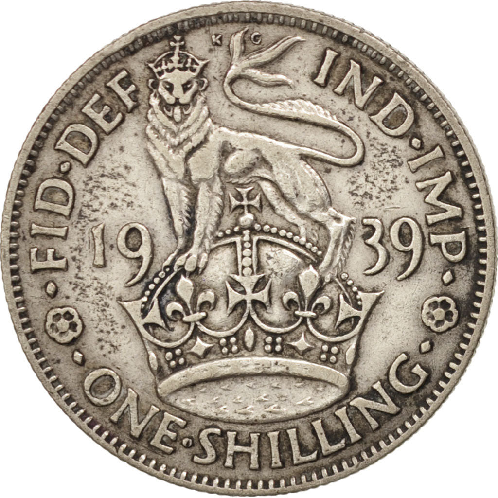 Great Britain, George VI, Shilling, 1939, EF(40-45), Silver, KM:853