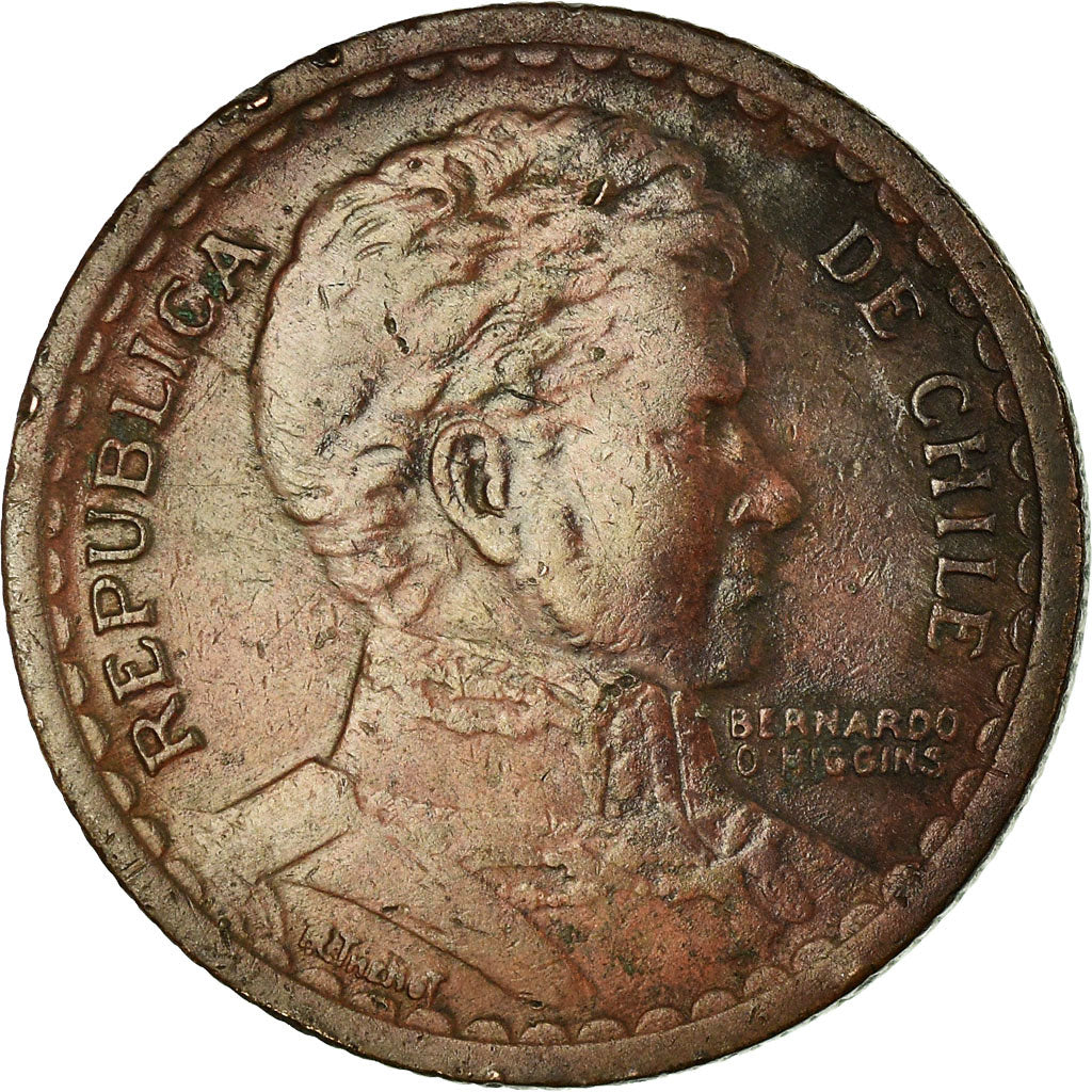 Coin, Chile, Peso, 1944, Santiago, EF(40-45), Copper, KM:179