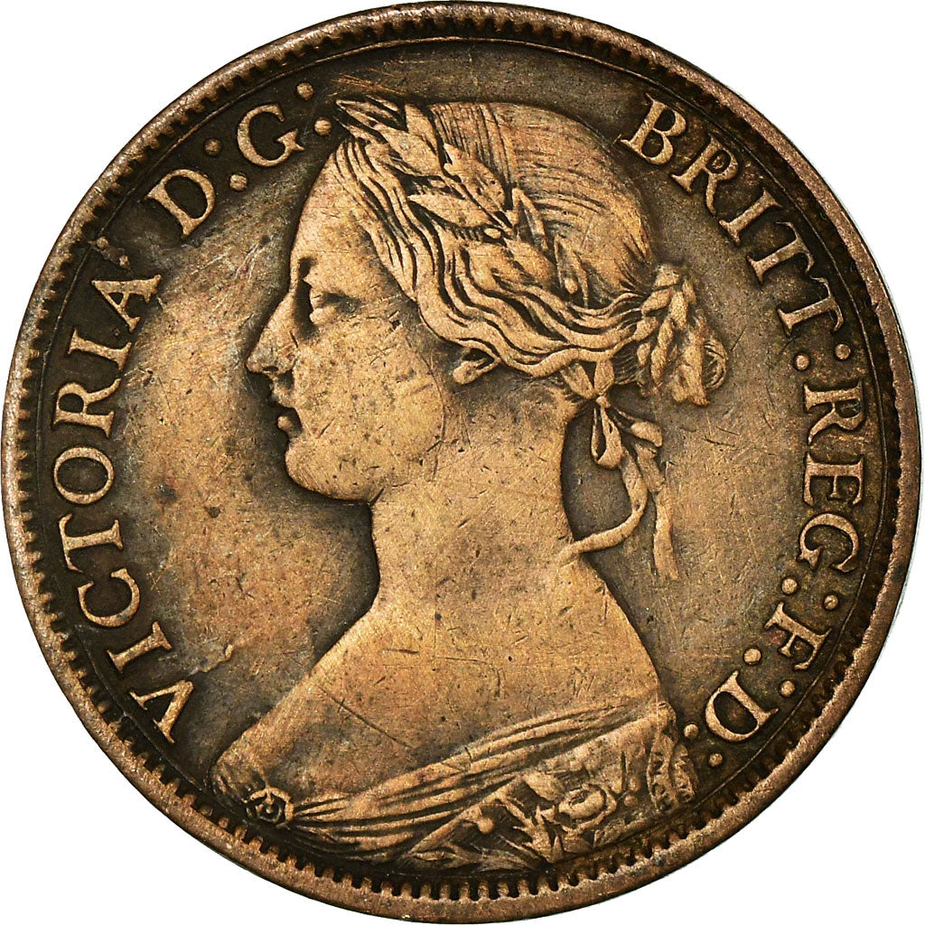 Coin, Great Britain, Victoria, Farthing, 1866, VF(30-35), Bronze, KM:747.2