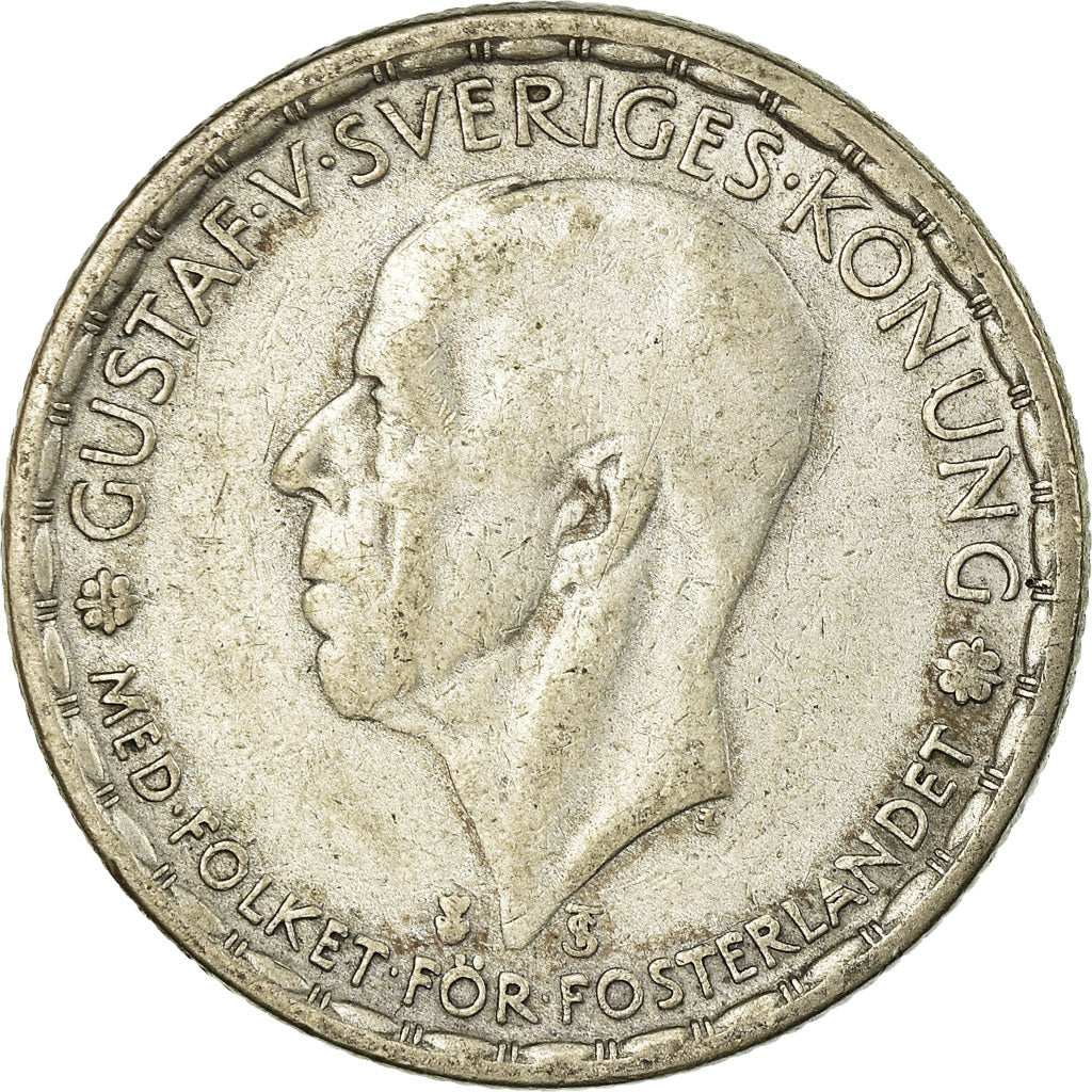 Moneta, Svezia, Gustaf V, Krona, 1946, BB, Argento, KM:814