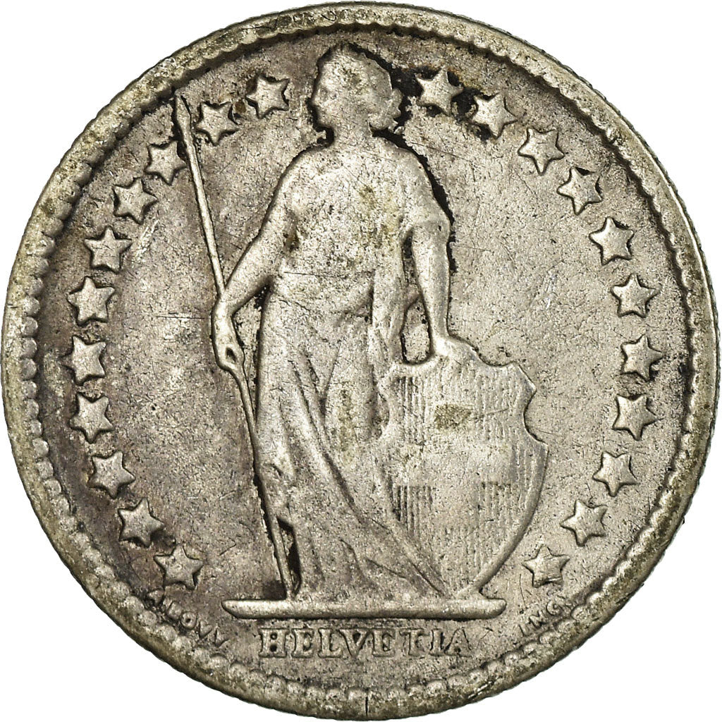 Coin, Switzerland, 1/2 Franc, 1878, Bern, VF(30-35), Silver, KM:23