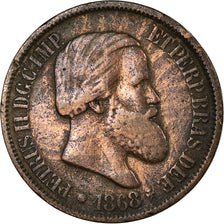 Coin, Brazil, Pedro II, 20 Reis, 1868, EF(40-45), Bronze, KM:474