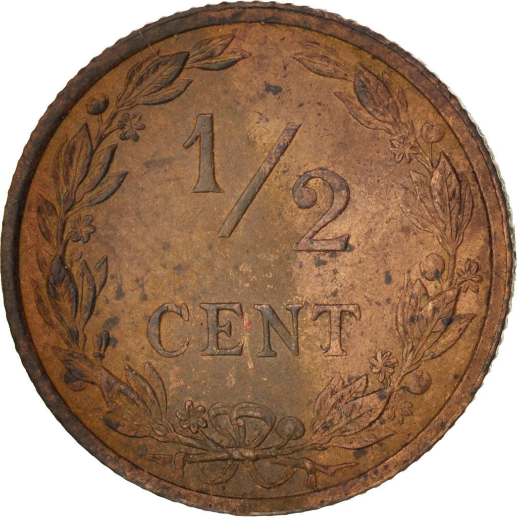 Netherlands, Wilhelmina I, 1/2 Cent, 1906, VF(30-35), Bronze, KM:133