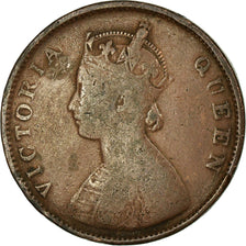Moneda, INDIA BRITÁNICA, Victoria, 1/2 Anna, 1862, BC+, Cobre, KM:468