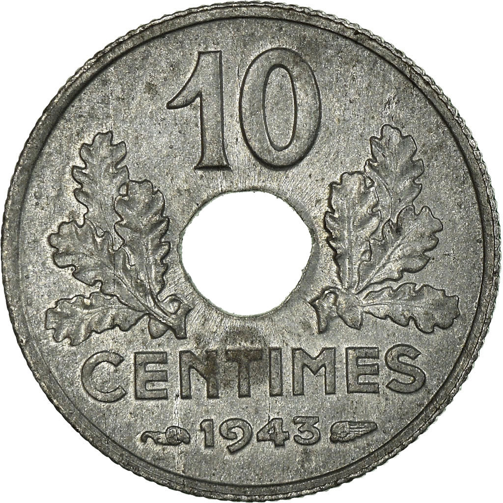 Coin, France, État français, 10 Centimes, 1943, Paris, MS(60-62), Zinc