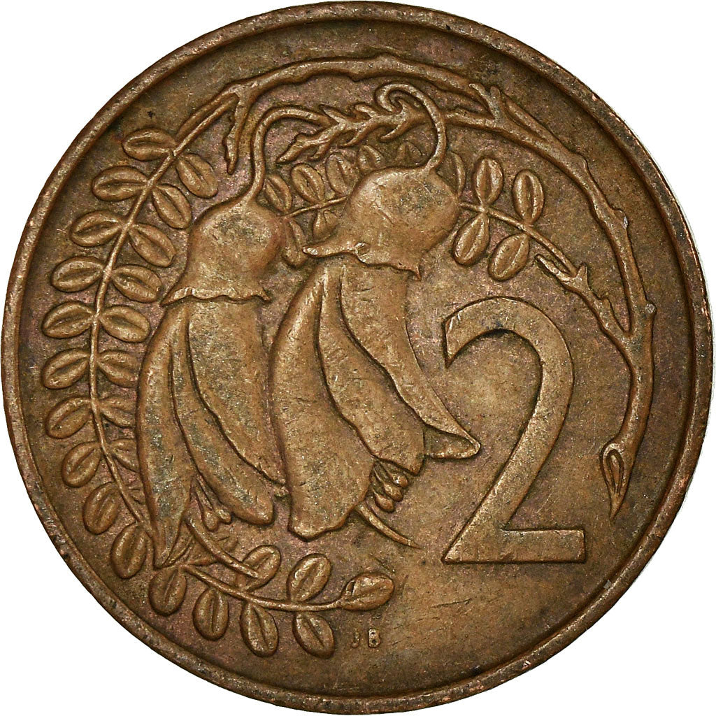 Coin, New Zealand, Elizabeth II, 2 Cents, 1967, EF(40-45), Bronze, KM:32.1