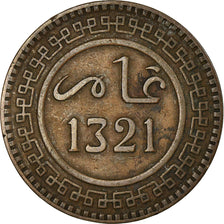 Coin, Morocco, 'Abd al-Aziz, 10 Mazunas, 1321, Paris, EF(40-45), Bronze, KM:17.1